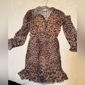 Karlie Brown and Black Animal Print Midi Dress